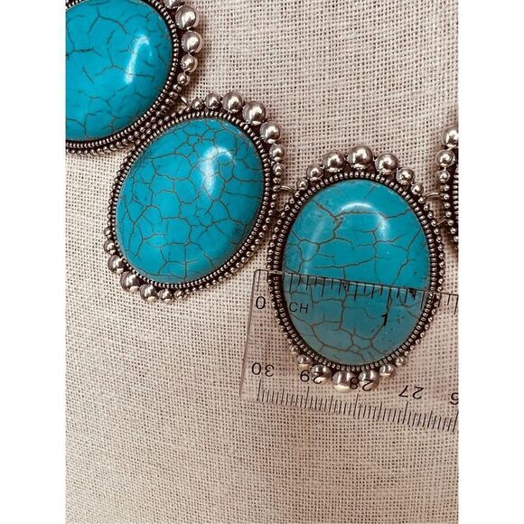 New Fashion Jewelry Set Southwest Faux Turquoise Statement Necklace Matching - Picture 6 of 15